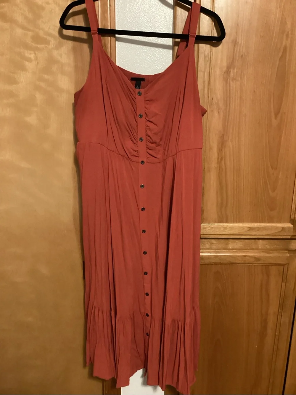 torrid Rust Button-Front Midi Sundress, EUC, size 2 (18/20) - Picture 1 of 7